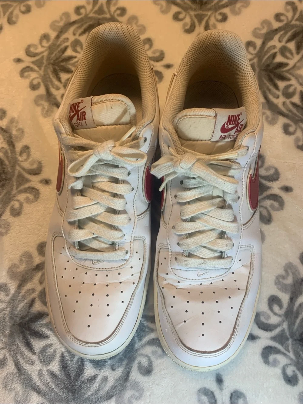 Nike white red